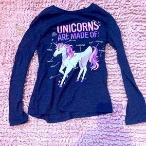 Children’s place black unicorn t-shirt M